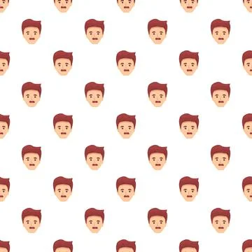 Repeating pattern of surprised man face illustrations Illustrazione stock