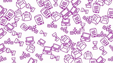 Repeating pattern of technology icons. Suitable for backgrounds, websites, apps, Stock Footage 333652458