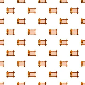 Repeating pattern with tiki mask wood frames 스톡 일러스트