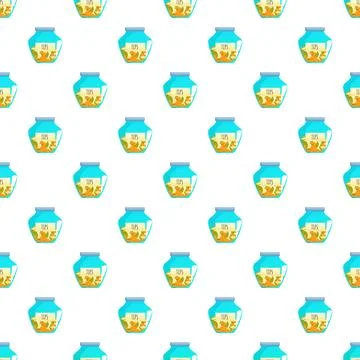 Repeating pattern of tip jars with money Stock Illustration