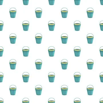 Repeating pattern of turquoise buckets filled with sand Stock Illustration