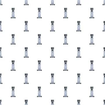 Repeating pattern of an ultrasound machine on a white background Illustrazione stock
