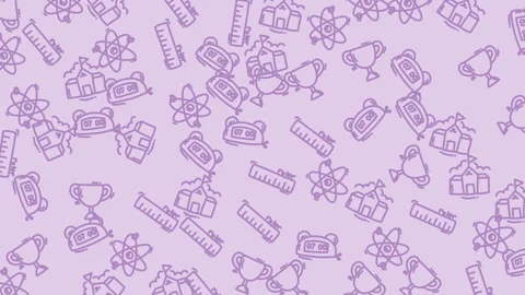 Repeating pattern of various schoolrelated items perfect for educational designs Stock Footage 334517600
