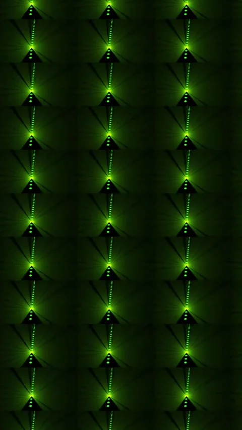Repeating Pattern of Vertical Green Light Beams with Glowing Dots on vertic.. Stock Footage 321721489