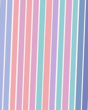 A repeating pattern of vertical pastel stripes in soft blue, pink, and purp.. Stock Illustration