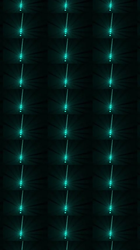 Repeating Pattern of Vertical Teal Light Beams with Glowing Dots on vertica.. Stock Footage 321721509