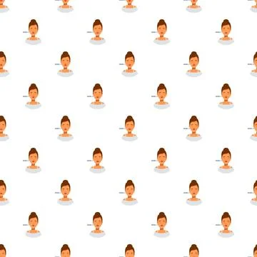 Repeating pattern with woman face receiving injection Stock Illustration