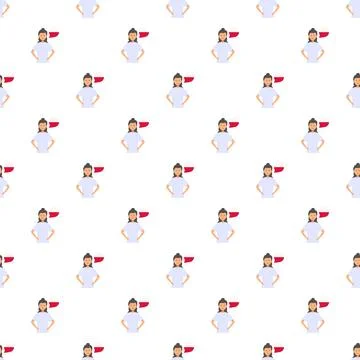 Repeating pattern with woman speaking polish language Stock Illustration