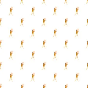 Repeating pattern with worker carrying heavy object 库存插图