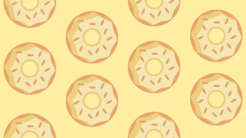 Repeating Pattern of Yellow Donuts Stock Footage 335637437