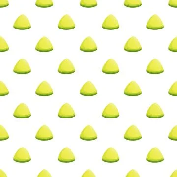 Repeating pattern with yellow green triangular candies Illustrazione stock