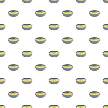 Repeating pattern with yellow soup bowls Stock Illustration