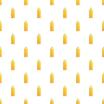 Repeating pattern of yellow vegetable oil bottles Stock Illustration