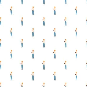 Repeating pattern of a young person holding a book Stock Illustration