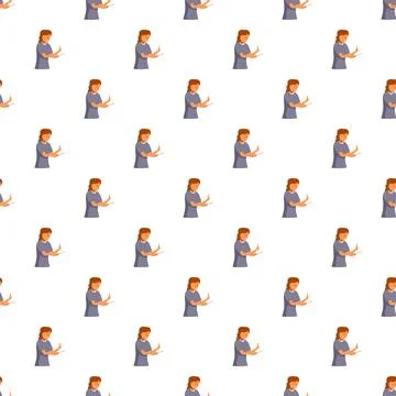 Repeating pattern young woman self harming mental health Stock Illustration