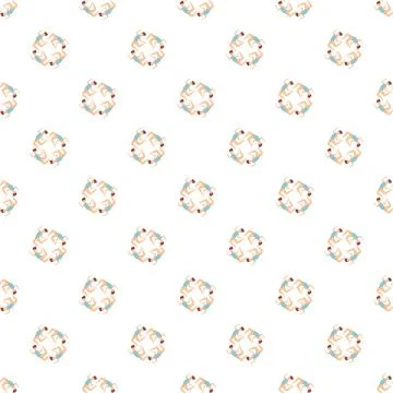 Repeating patterns of gymnasts exercising in a seamless design Stockillustratie