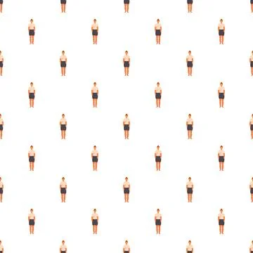 Repeating patterns of standing women wearing casual business attire Stock Illustration