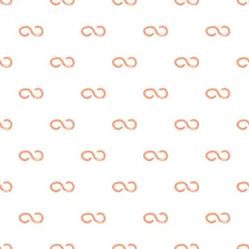 Repeating peach colored infinity symbols forming a seamless texture Stockillustratie