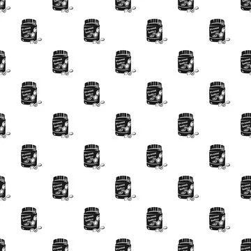 Repeating peanut butter jar pattern on white background 스톡 일러스트