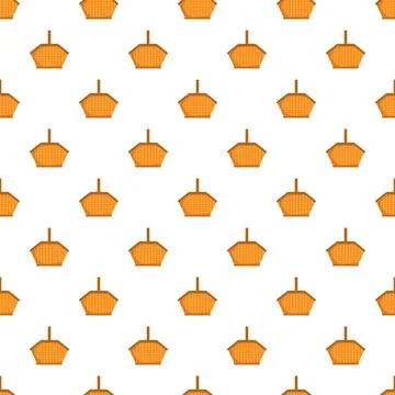 Repeating picnic basket pattern on white background Illustrazione stock