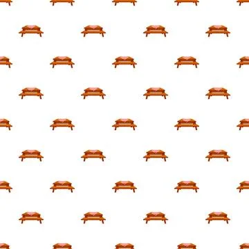 Repeating picnic tables pattern for outdoor dining Stock Illustration
