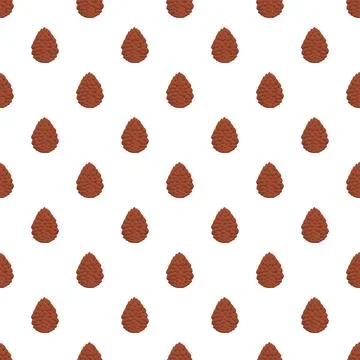 Repeating pine cone pattern on white background Stock Illustration