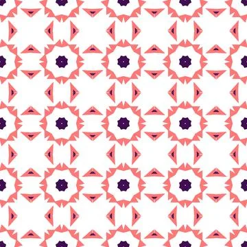 Repeating pink and white patterns with star motifs Stock Photos