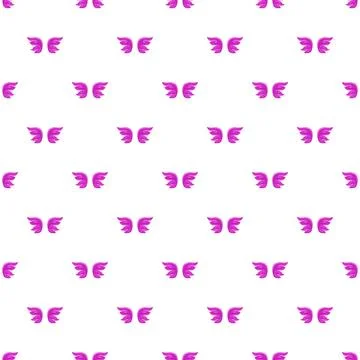 Repeating pink angel wings pattern on white background Stock Illustration