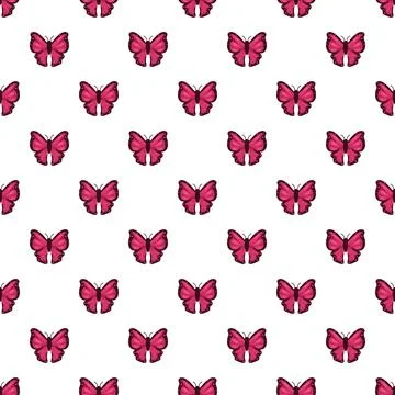 Repeating pink butterflies creating a seamless pattern design 스톡 일러스트