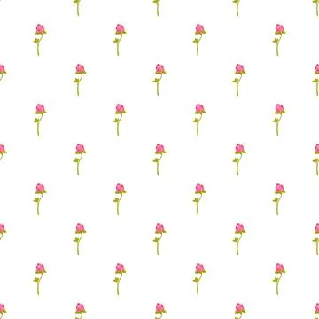Repeating pink flower buds forming seamless nature pattern Stock Illustration