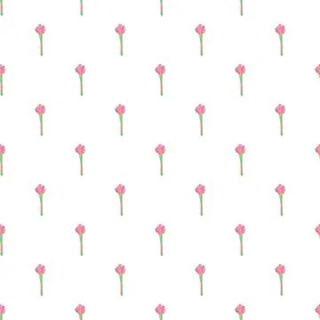 Repeating pink flower spring seamless simple pattern Illustrazione stock