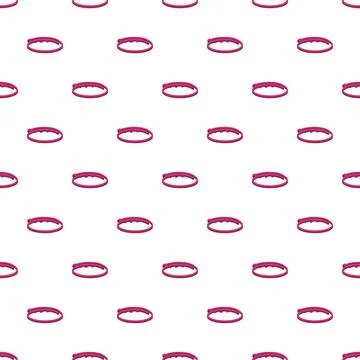 Repeating pink hair hoop pattern on white background Stock Illustration