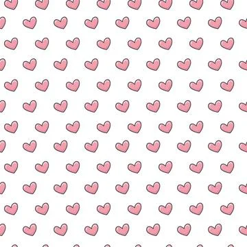 Repeating Pink Hearts Seamless Pattern Stock Illustration
