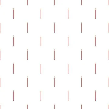 Repeating pink pencils pattern on white background Stock Illustration