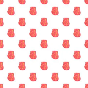 Repeating pink red shapes creating abstract pattern background Stock Illustration