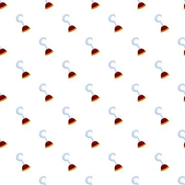 Repeating pirate hook cartoon pattern on white background 스톡 일러스트