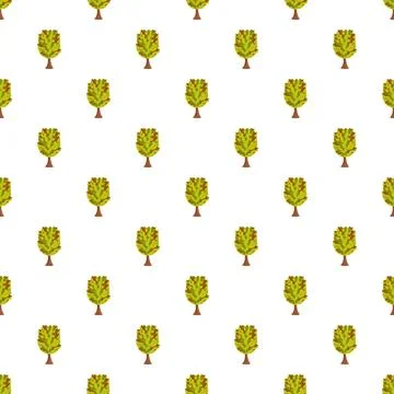 Repeating pixel art trees forming seamless pattern 스톡 일러스트