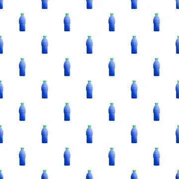 Repeating plastic water bottles creating seamless pattern Illustrazione stock