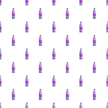 Repeating plastic water bottles creating seamless pattern Stock Illustration