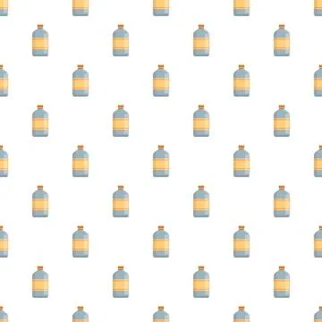 Repeating plastic water bottles creating seamless pattern Stock Illustration