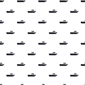 Repeating police patrol boat pattern on white background イラスト素材