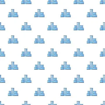 Repeating police station building pattern on white background Ilustración de archivo