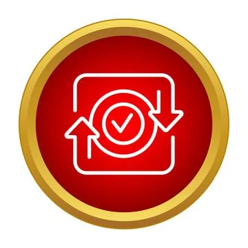 Repeating process successfully completing task icon Stock Illustration