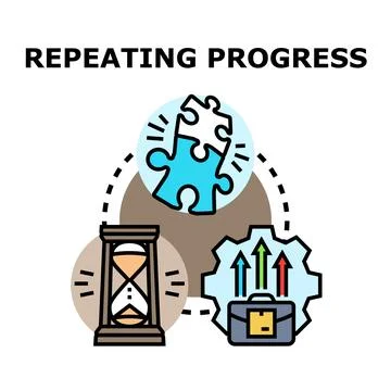 Repeating progress cycle symbol concept development Stock-Illustration