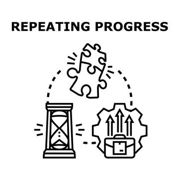 Repeating progress cycle symbol concept development Stock Illustration