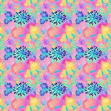 Repeating psychedelic pattern of colorful abstract shapes Stock Illustration