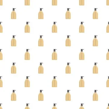 Repeating pump bottle pattern for cosmetic background Stock Illustration
