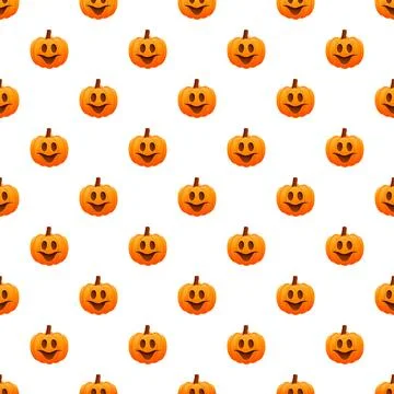 Repeating pumpkin design creating halloween holiday pattern Stock Illustration