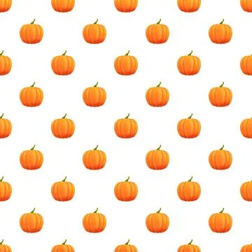 Repeating pumpkin pattern creating autumn holiday background Illustrazione stock