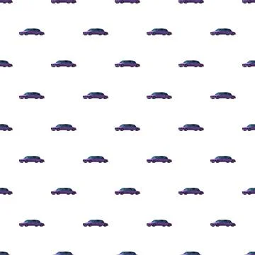 Repeating purple car pattern creating a seamless background Stock Illustration